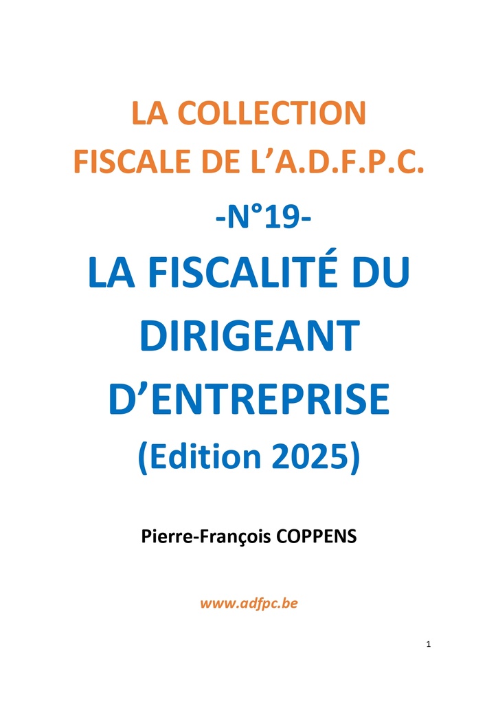 LA FISCALITÉ DU DIRIGEANT D’ENTREPRISE (EDITION 2025)