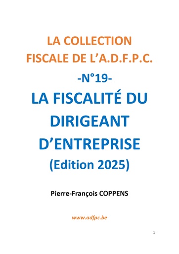 LA FISCALITÉ DU DIRIGEANT D’ENTREPRISE (EDITION 2025)